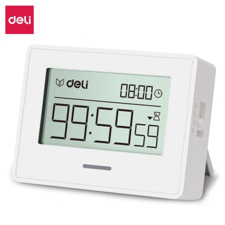 得力 8850 多功能电子计时器时钟 白色(单位 个)